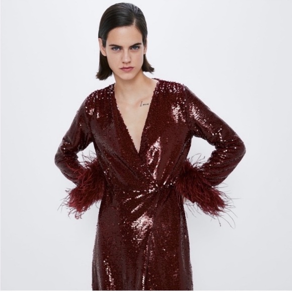 Zara feather sequins dress limited edition - Picture 8 of 13